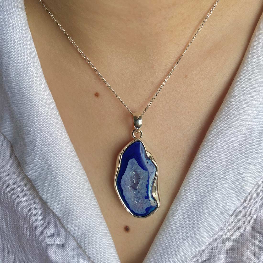 Blue Agate Pendant-(ABU-P-17.)